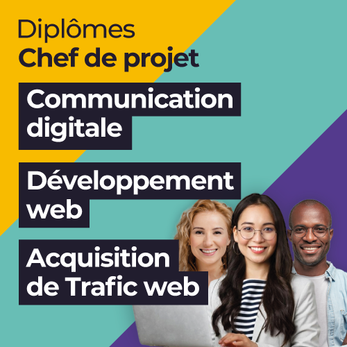 Dipl&ocirc;me Chef de projet Communication digitale ou D&eacute;veloppement web ou Acquisition de Trafic web